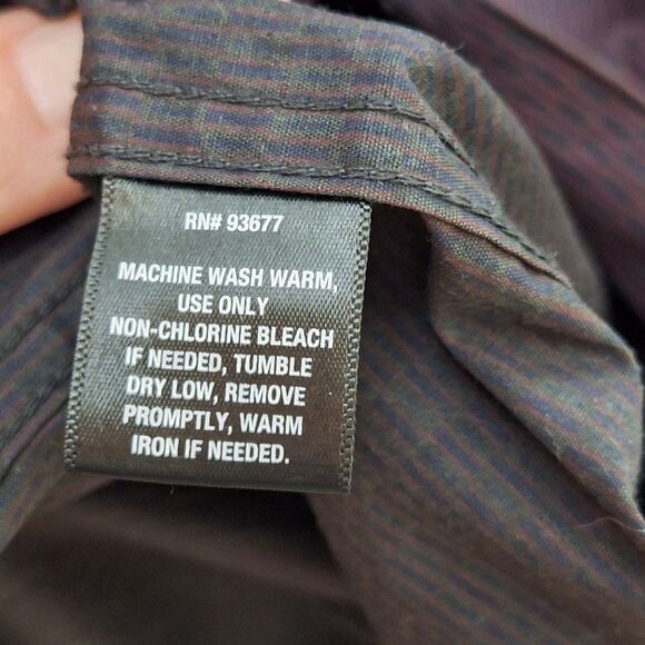 Shaquille ONeal Long Sleeve Dress Shirt XLG LT Deep Plum Dash Print Casual Dress - Picture 7 of 7